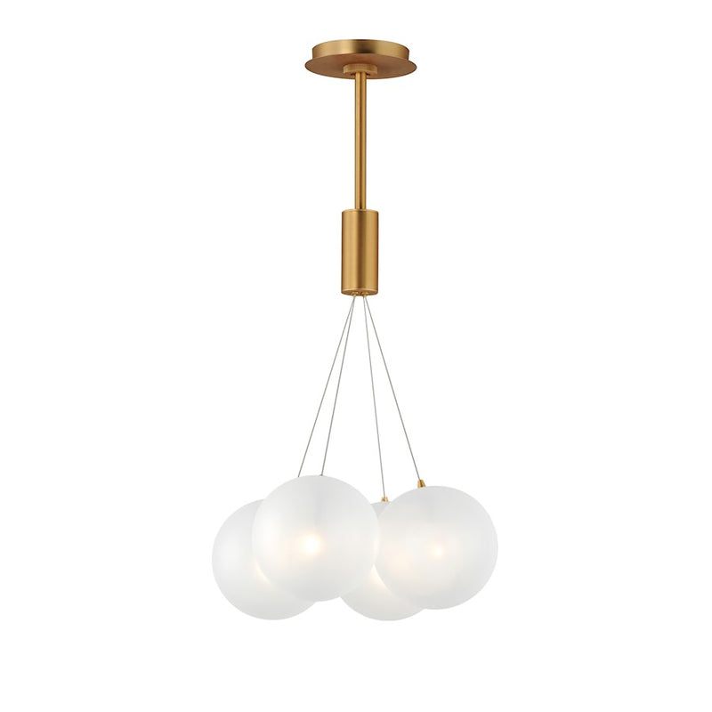 ET2 Lighting Burst 4 Light LED Pendant, Gold/Translucent Frost
