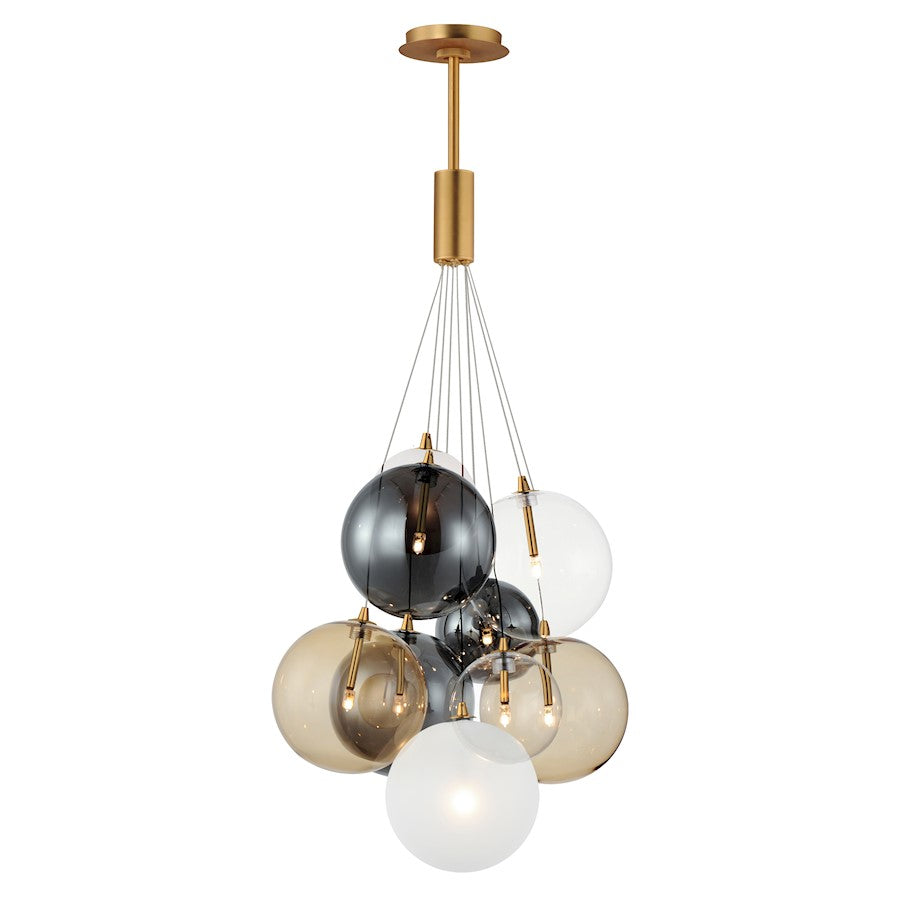 ET2 Lighting Burst 9 Light LED Pendant, Gold/Multi Color - E25087-148GLD