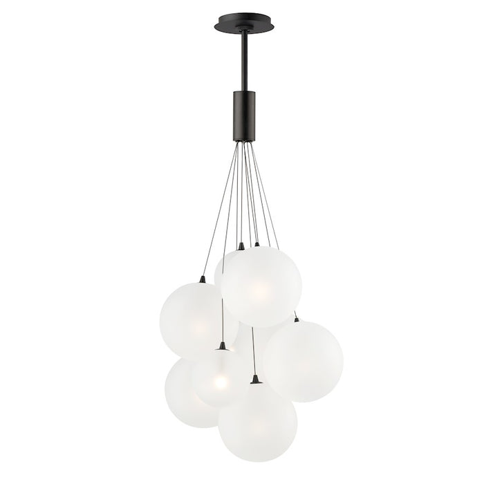 ET2 Lighting Burst 9Lt LED Pendant, Black/Nickel/Translucent Frost - E25087-54BK