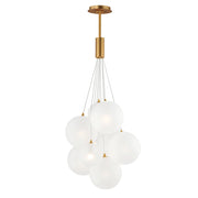 ET2 Lighting Burst 9Lt LED Pendant, Gold/Nickel/Translucent Frost - E25087-54GLD