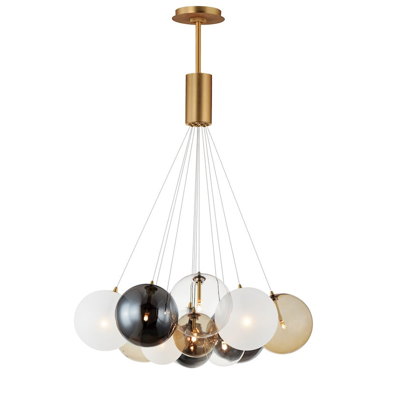 ET2 Lighting Burst 20 Light LED Pendant, Gold/Multi Color