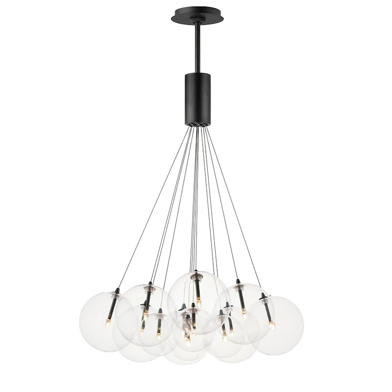 ET2 Lighting Burst 12 Light LED Pendant Black/Clear