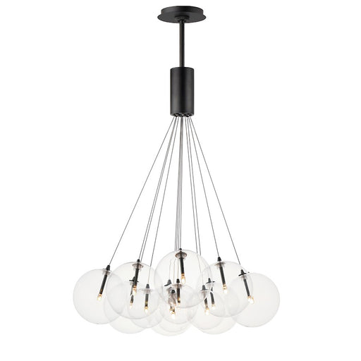 ET2 Lighting Burst 12 Light LED Pendant Black/Clear - E25089-18BK