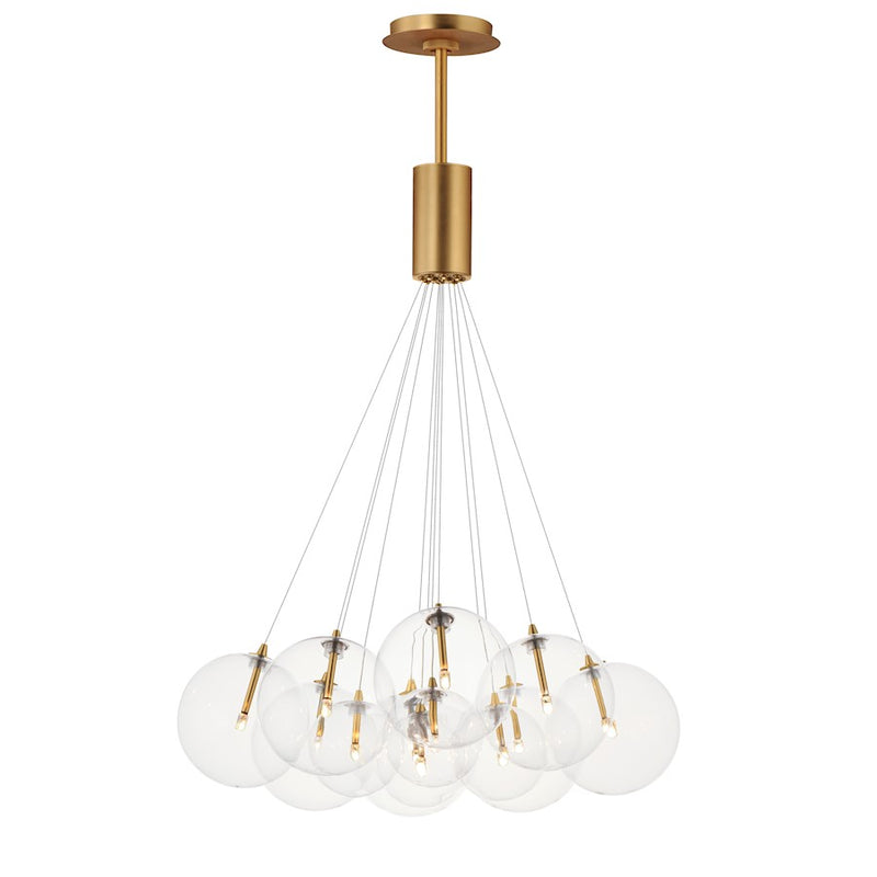 ET2 Lighting Burst 12 Light LED Pendant Gold/Clear