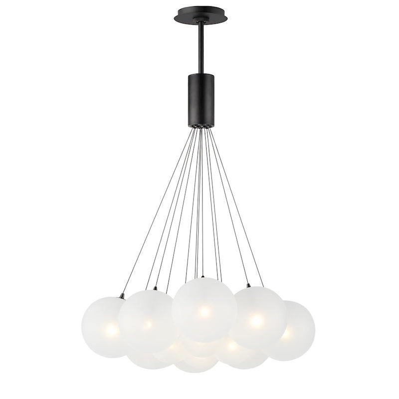 ET2 Lighting Burst 12 Light LED Pendant Black/Translucent Frost
