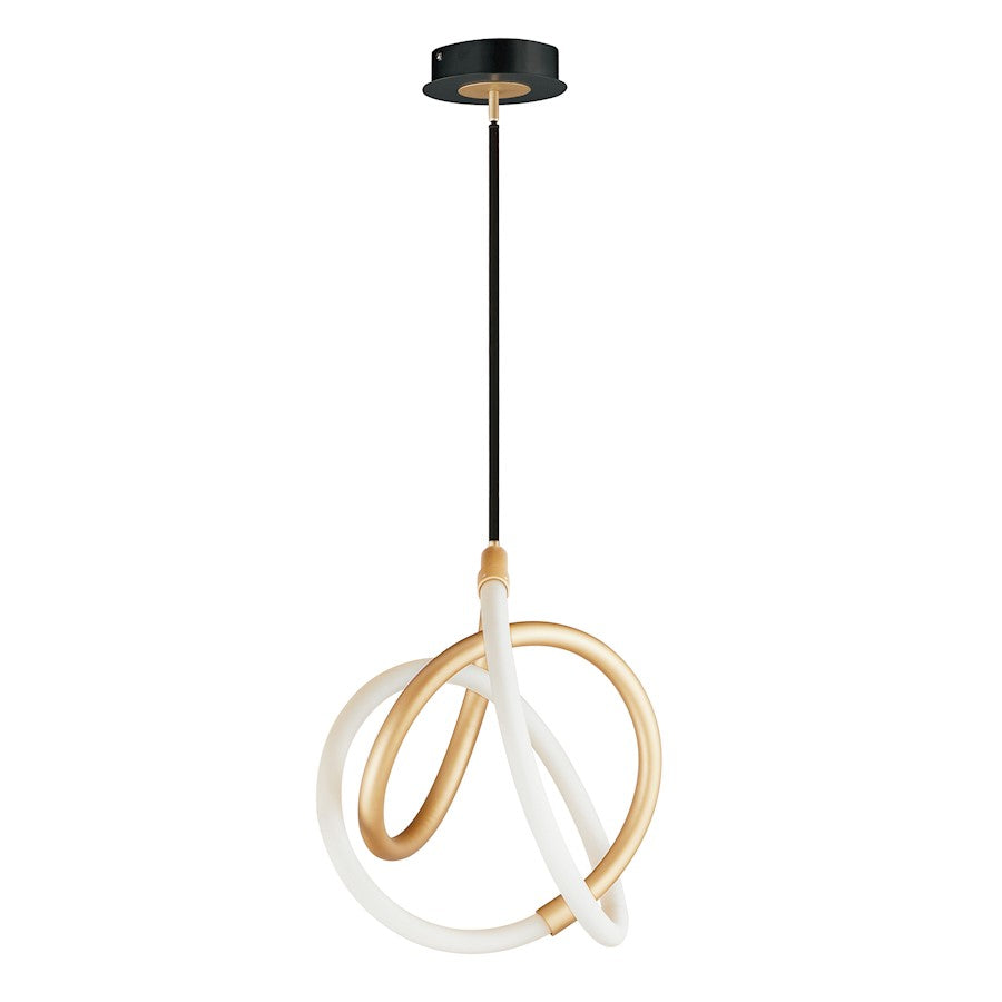 ET2 Lighting Mobius 12" LED 1-Light Mini Pendant, Black/Gold