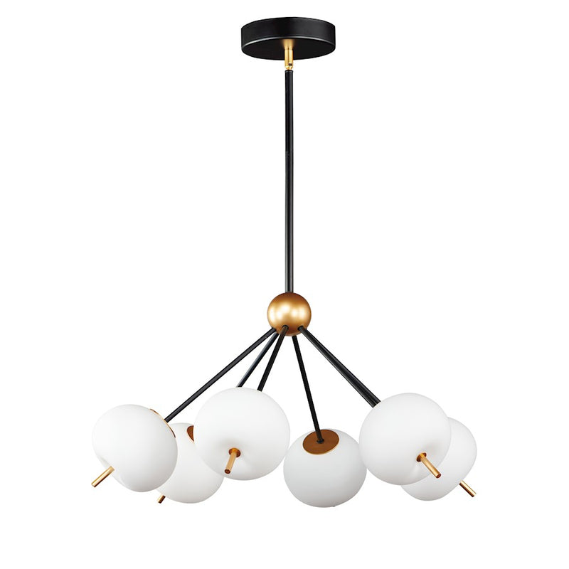 ET2 Lighting Quest LED 6-Light Pendant, Black/Gold
