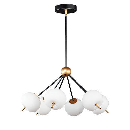 ET2 Lighting Quest LED 6-Light Pendant, Black/Gold
