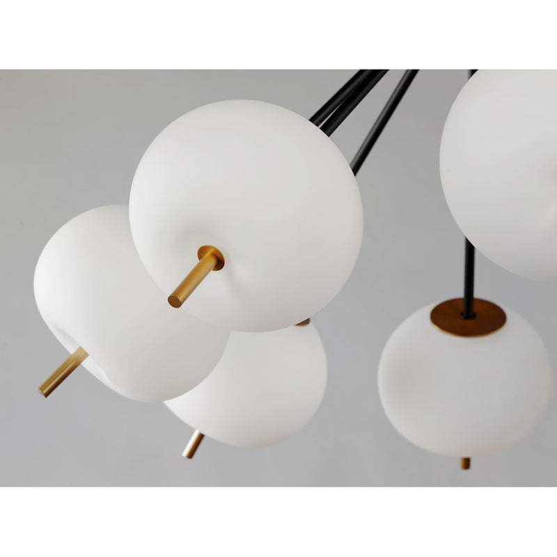 ET2 Lighting Quest LED 6-Light Pendant, Black/Gold