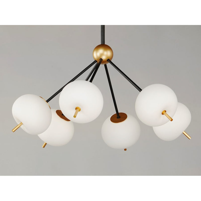 ET2 Lighting Quest LED 6-Light Pendant, Black/Gold