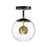 ET2 Lighting Nucleus 1-Light Flush Mount, Black/Aged Brass