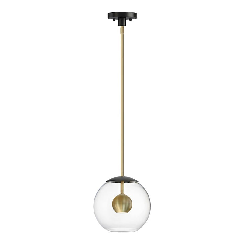 ET2 Lighting Nucleus LED 1-Light Pendant, Black/Aged Brass