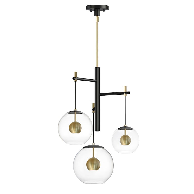 ET2 Lighting Nucleus LED Pendant, Black/Aged Brass