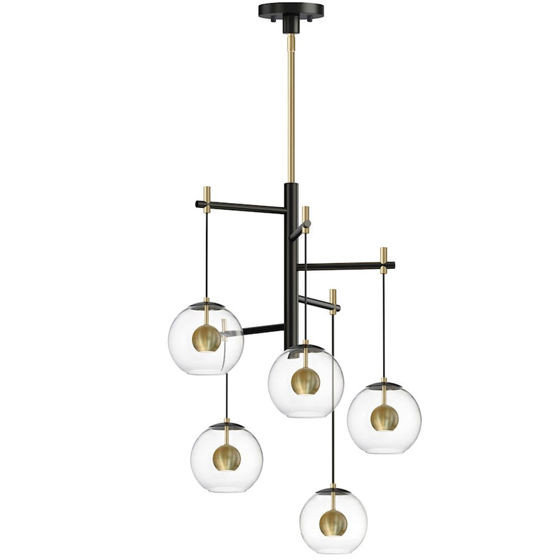 ET2 Lighting Nucleus LED Pendant, Black/Aged Brass