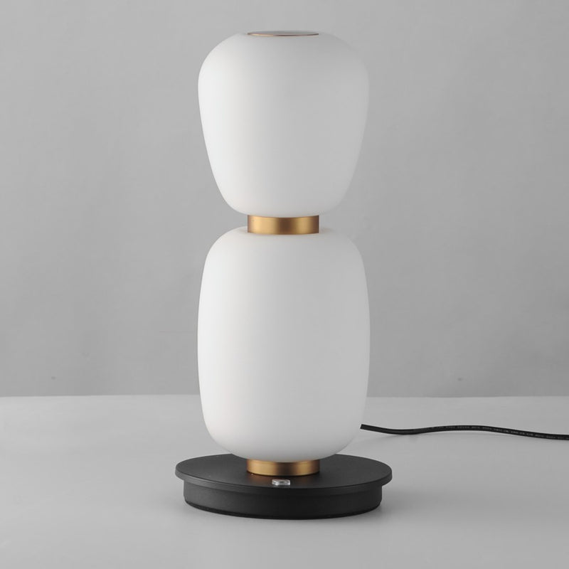 ET2 Lighting Soji Double Stack Portable Lamp, Black/Gold/White