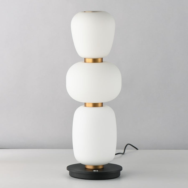 ET2 Lighting Soji Triple Stack Portable Lamp, Black/Gold/White