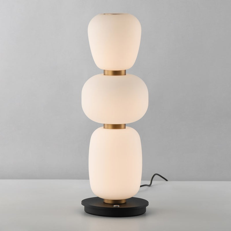 ET2 Lighting Soji Triple Stack Portable Lamp, Black/Gold/White