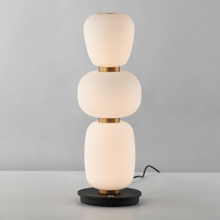 ET2 Lighting Soji Triple Stack Portable Lamp, Black/Gold/White