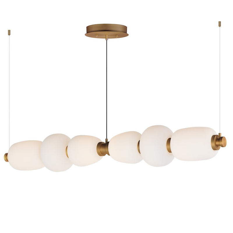 ET2 Lighting Soji 6Lt 60" LED Linear Pendant, Black/Gold/White