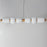 ET2 Lighting Soji 6Lt 60" LED Linear Pendant, Black/Gold/White