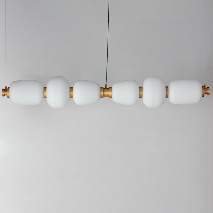 ET2 Lighting Soji 6Lt 60" LED Linear Pendant, Black/Gold/White