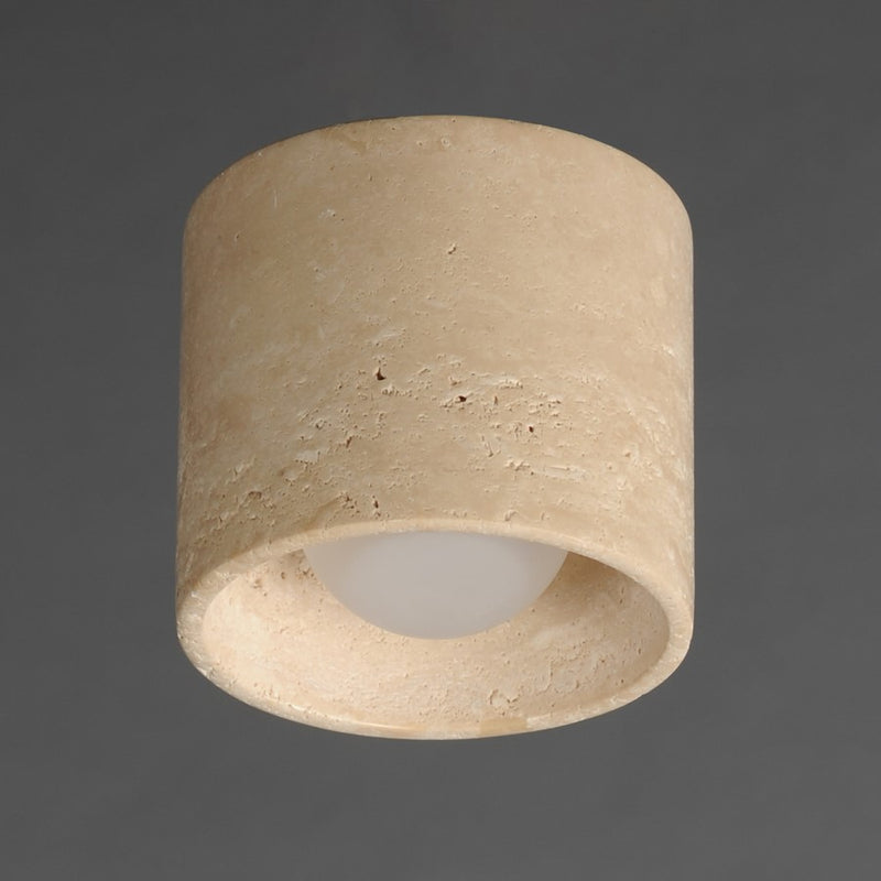 ET2 Lighting Cava 1 Light Semi-Flush Mount, Travertine