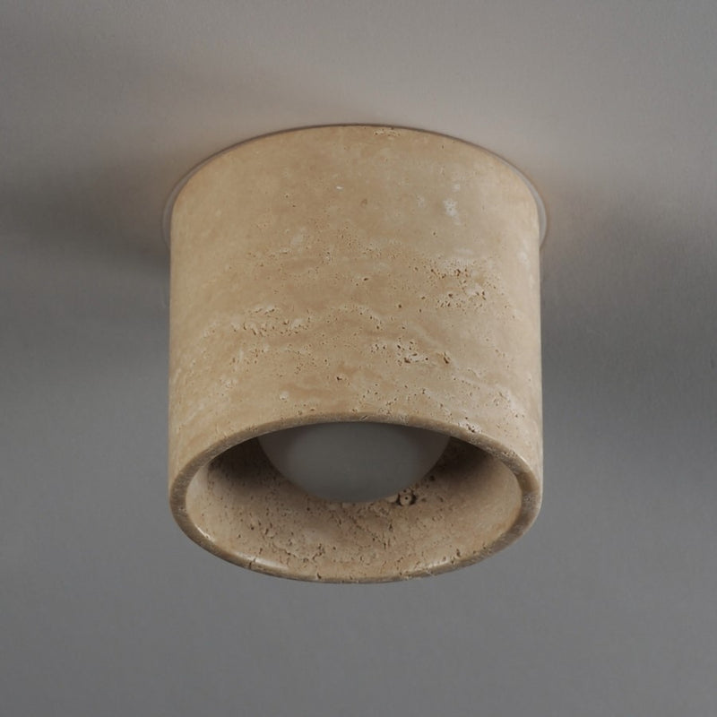 ET2 Lighting Cava 1 Light Semi-Flush Mount, Travertine