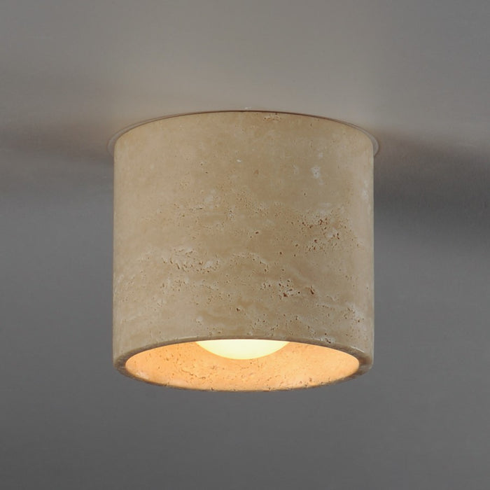 ET2 Lighting Cava 1 Light Semi-Flush Mount, Travertine