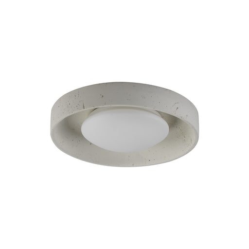 ET2 Matera 13in 1-Light Flush Mount | Modern Chalky White Concrete and Acrylic | Bedroom & Hallway | 14.5 x 14.5 x 3 in | Model E25231-CHK