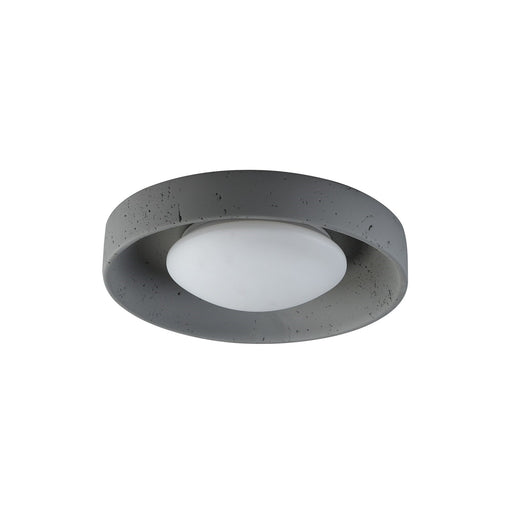 ET2 Matera 13in 1-Light Flush Mount | Modern Gray Concrete and Acrylic | Bedroom & Hallway | 14.5 x 14.5 x 3 in | Model E25231-GY
