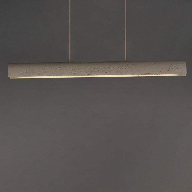 ET2 Matera 50in 1-Light Linear Pendant | Contemporary Chalky White Concrete and Acrylic | Kitchen Island & Dining Room | Model E25236-CHK