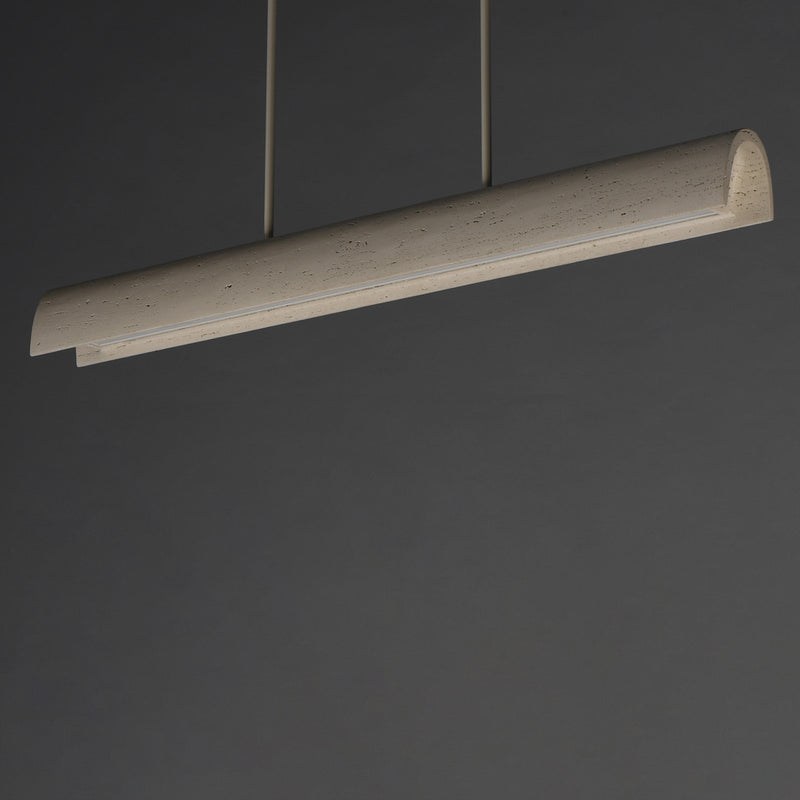 ET2 Matera 50in 1-Light Linear Pendant | Contemporary Chalky White Concrete and Acrylic | Kitchen Island & Dining Room | Model E25236-CHK