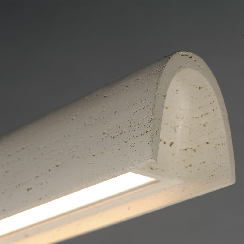 ET2 Matera 50in 1-Light Linear Pendant | Contemporary Chalky White Concrete and Acrylic | Kitchen Island & Dining Room | Model E25236-CHK