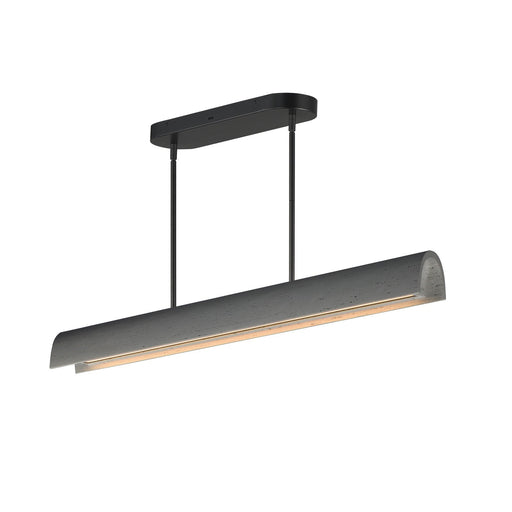 ET2 Matera 50in 1-Light Linear Pendant | Modern Gray Concrete and Acrylic | Kitchen Island & Dining Room | 49.5 x 3.75 x 4 in | Model E25236-GY
