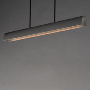 ET2 Matera 50in 1-Light Linear Pendant | Modern Gray Concrete and Acrylic | Kitchen Island & Dining Room | 49.5 x 3.75 x 4 in | Model E25236-GY