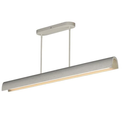 ET2 Matera 60in 1-Light Linear Pendant | Modern Chalky White Concrete and Acrylic | Kitchen Island & Dining Room | Model E25237-CHK