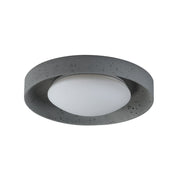 ET2 Matera 18in 1-Light LED Flush Mount | Contemporary Gray Concrete and Acrylic | Bedroom & Hallway | 17.5 x 17.5 x 3.75 in | Model E25238-GY