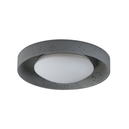 ET2 Matera 18in 1-Light LED Flush Mount | Contemporary Gray Concrete and Acrylic | Bedroom & Hallway | 17.5 x 17.5 x 3.75 in | Model E25238-GY