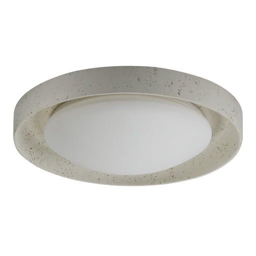 ET2 Matera 22in 1-Light LED Flush Mount | Contemporary Chalky White Concrete and Acrylic | Bedroom & Hallway | 22 x 22 x 4.5 in | Model E25239-CHK