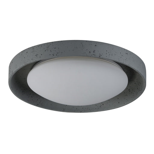 ET2 Matera 22in 1-Light LED Flush Mount | Contemporary Gray Concrete and Acrylic | Bedroom & Hallway | 22 x 22 x 4.5 in | Model E25239-GY