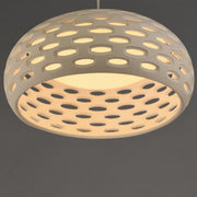 ET2 Cambria 22in 1-Light Pendant | Modern Oyster Gypsum and Acrylic | Kitchen Island & Dining Room | 21.5 x 21.5 x 9 in | Model E25255-OY