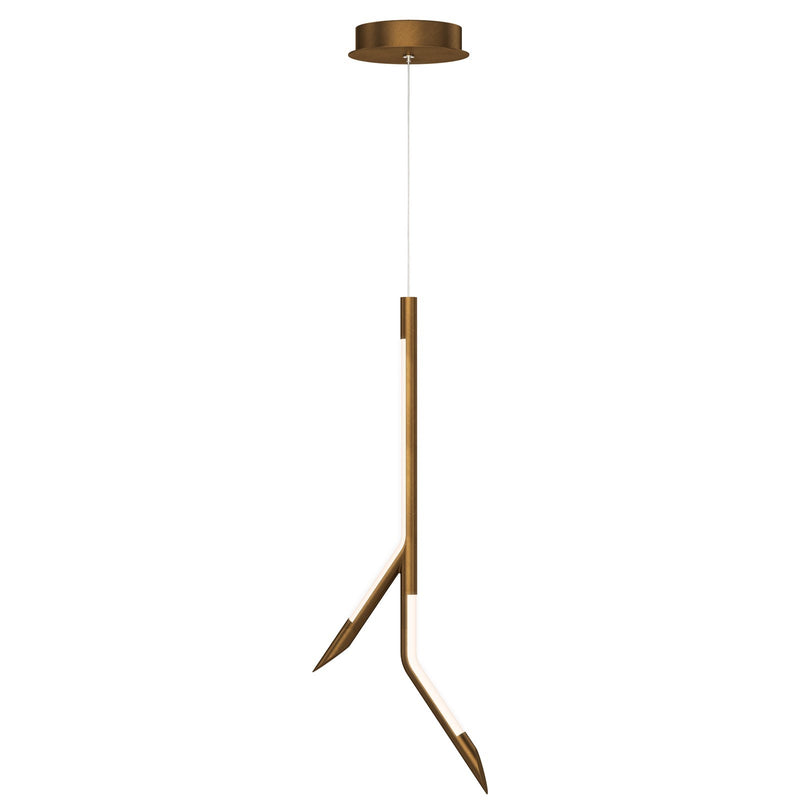 ET2 Lighting Scion 2 Light Single Pendant, Weathered Brass