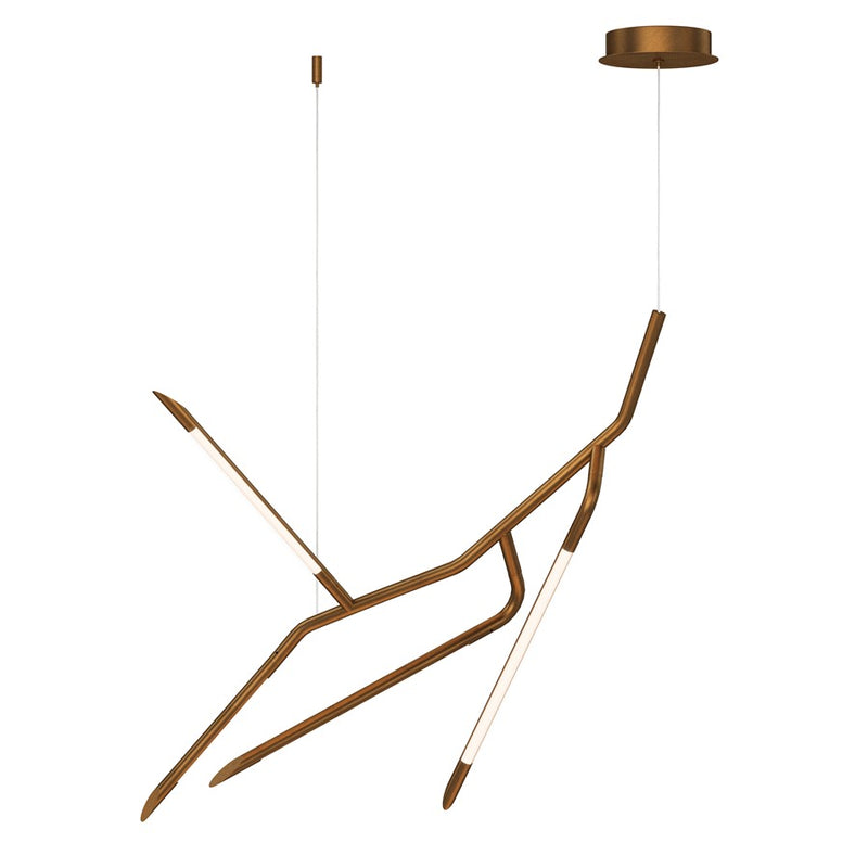 ET2 Lighting Scion 4 Light Single Pendant, Weathered Brass - E25413-WBR