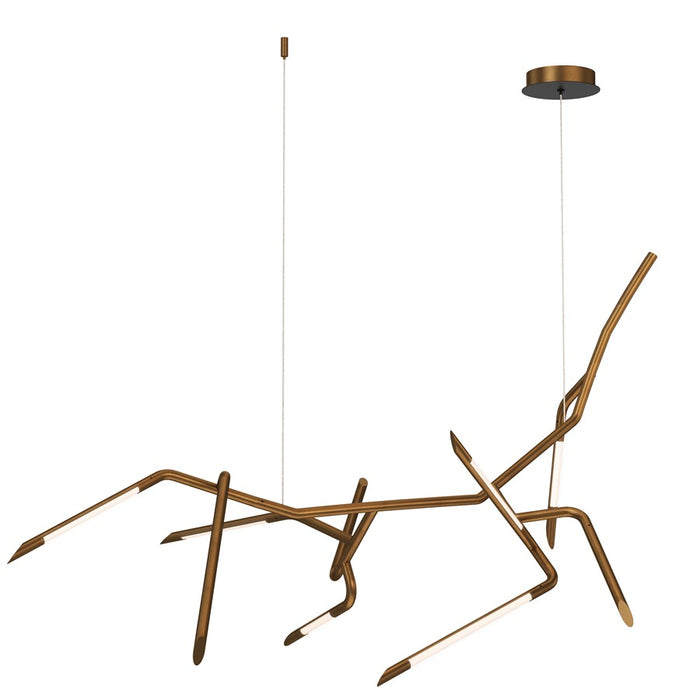 ET2 Lighting Scion 9 Light Single Pendant, Weathered Brass - E25414-WBR