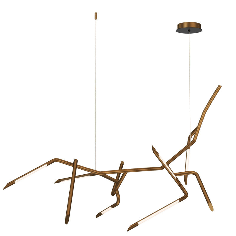 ET2 Lighting Scion 9 Light Single Pendant, Weathered Brass