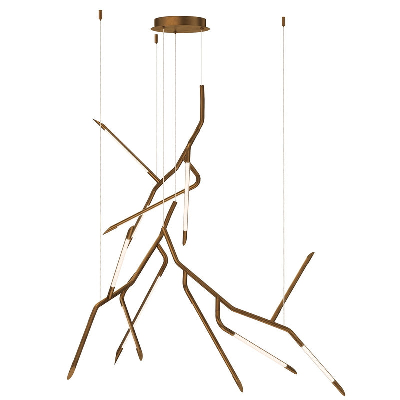 ET2 Lighting Scion 12 Light Single Pendant, Weathered Brass