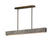 ET2 Lintel 47in 1-Light Linear Pendant | Modern Titanium Travertine and Antique Bronze | Kitchen Island & Dining Room | Model E26266-TTVBZ