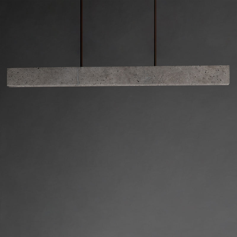 ET2 Lintel 47in 1-Light Linear Pendant | Modern Titanium Travertine and Antique Bronze | Kitchen Island & Dining Room | Model E26266-TTVBZ