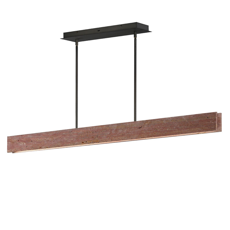 ET2 Lintel 59in 1-Light Linear Pendant | Modern Rosso Laterite and Gunmetal | Kitchen Island & Dining Room | 59 x 2.25 x 4 in | Model E26268-RLGM