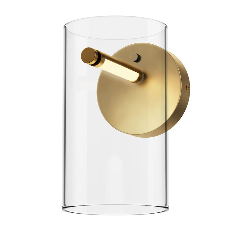 ET2 Lighting Polo 1 Light LED Wall Sconce, Gold/Clear